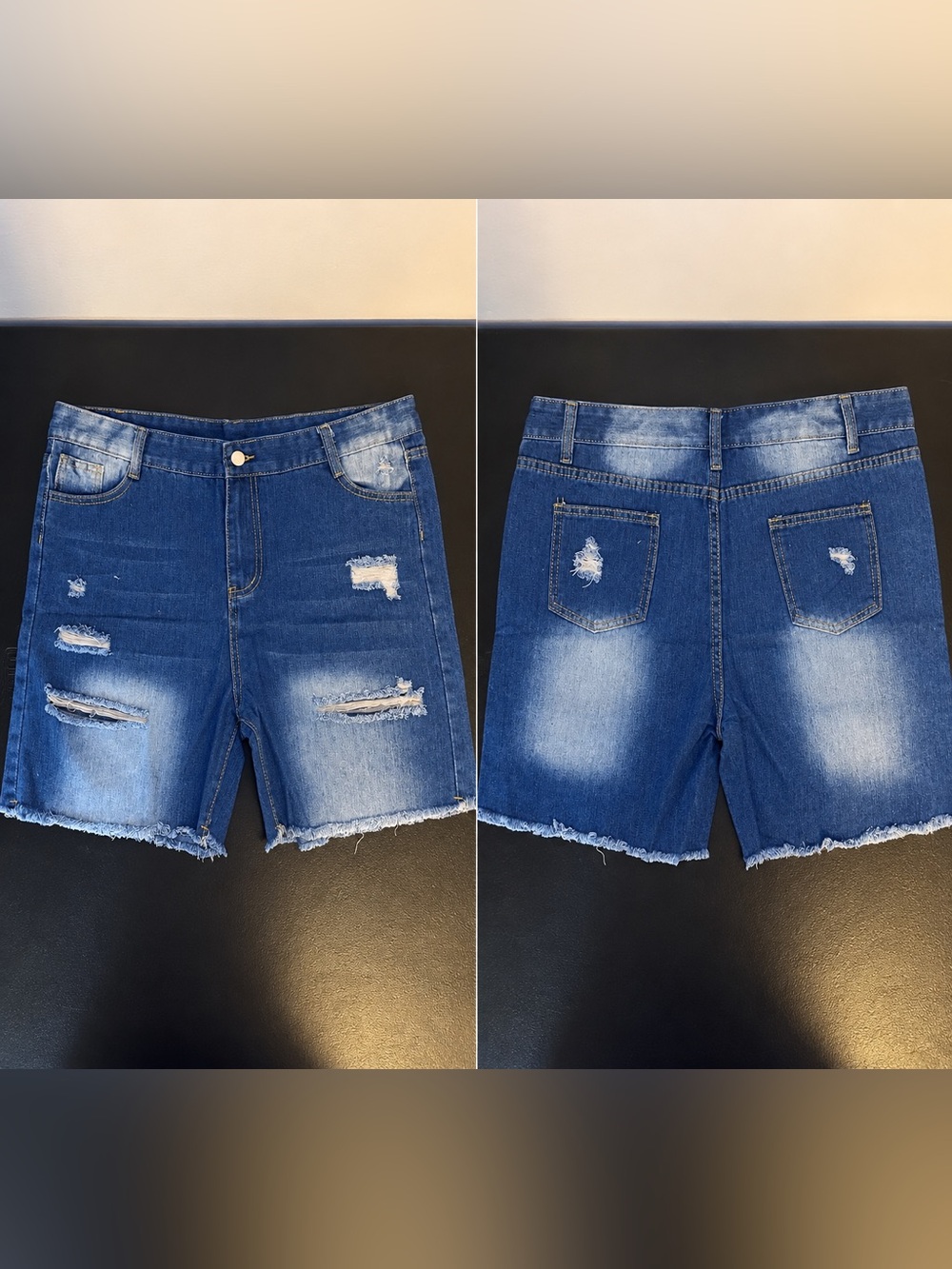 Distressed Blue Denim Men’s Shorts